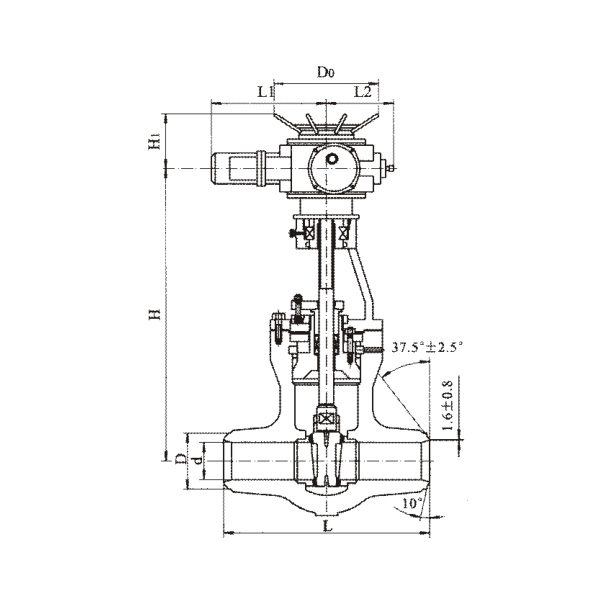 Butt Welding Gate Valve for Pound Class High Temperature and High Pressure Power Station