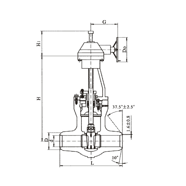 Geared butt welding gate valve for pound high temperature and high pressure power station