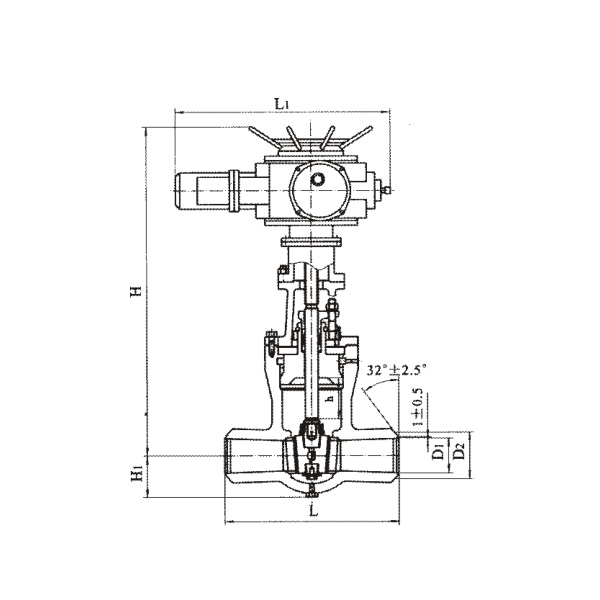 Electric butt welding gate valve for power station