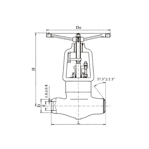 High temperature and high pressure butt welding stop valve for pound power station