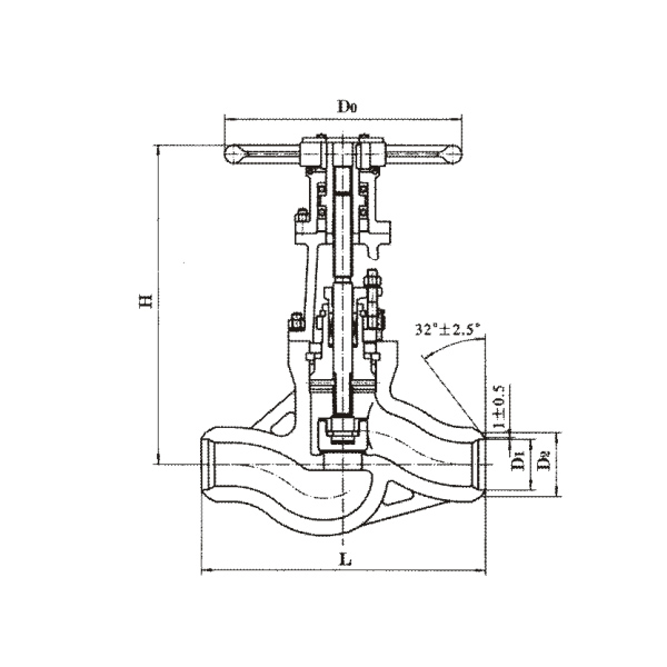 Cast steel butt welding stop valve for power station (GB)