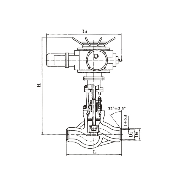 Cast steel electric butt welding stop valve for power station (GB)