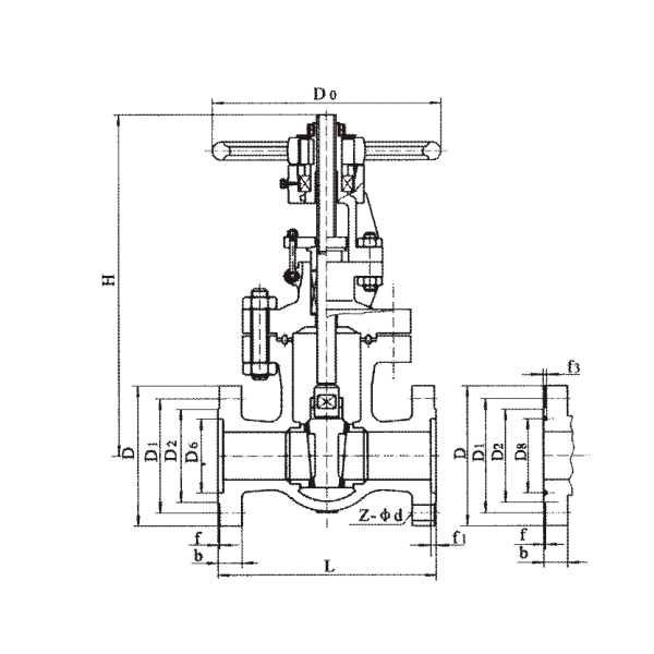 Medium and high pressure flange wedge gate valve