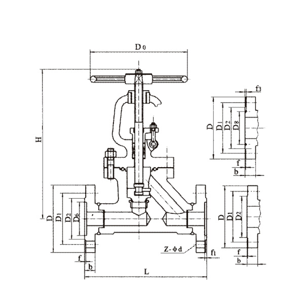 Wrought copper flange stop valve