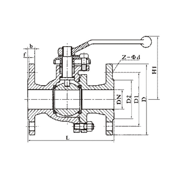 Flange connecting float ball valve