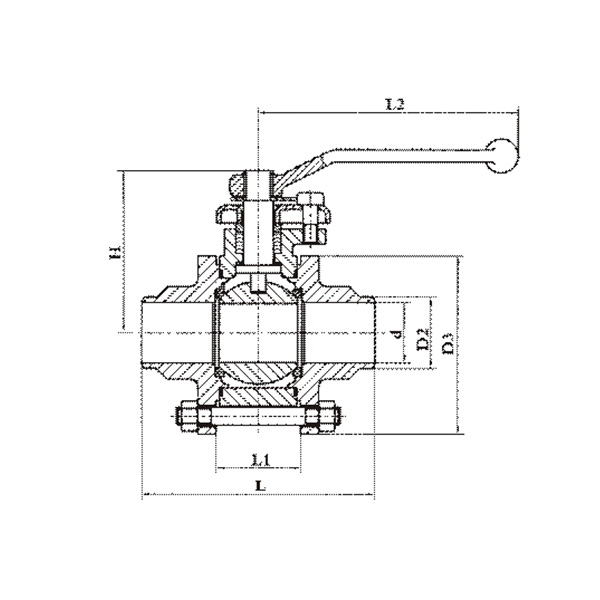 Butt weld connection float ball valve