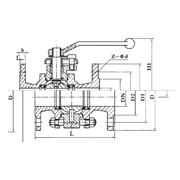 Flange connecting fixed ball valve