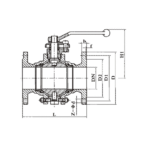 Metal seated fixed ball valve