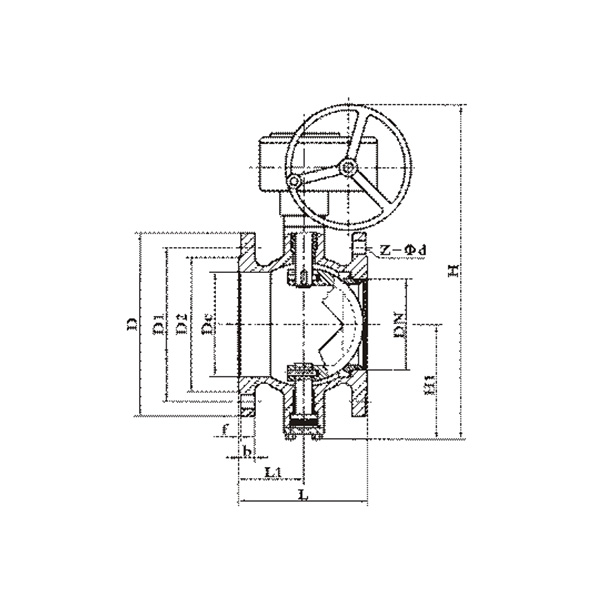 Flange connection V type ball valve
