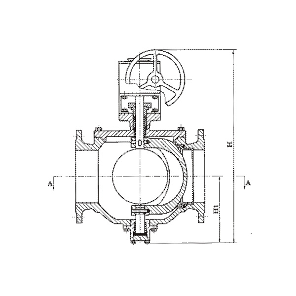 Flanged metal seated three way ball valve