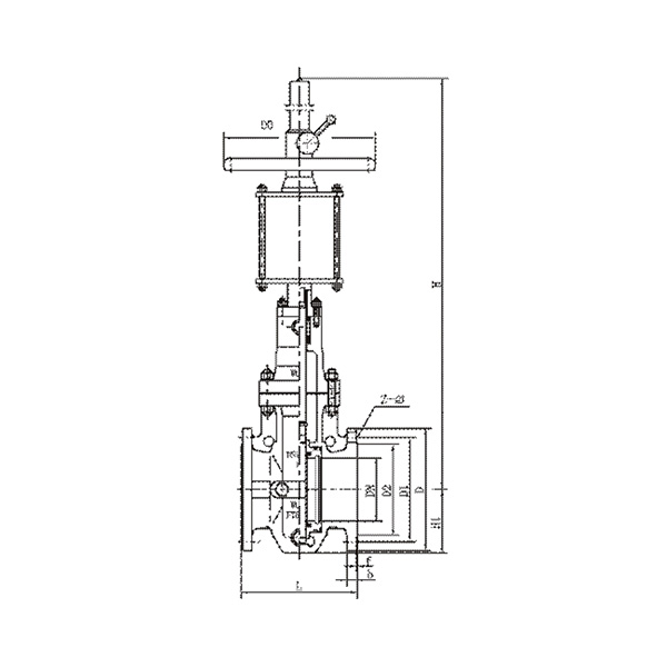 Pneumatic operated parallel plate gate valve without diversion hole