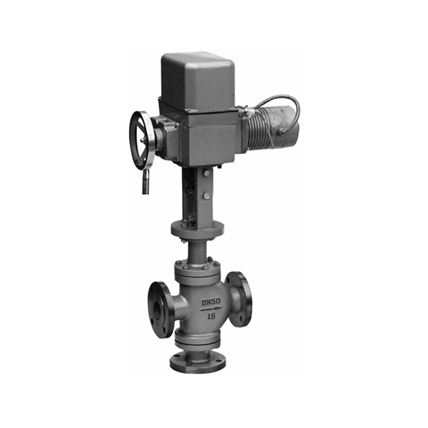 Electric three-way confluence (shunt) control valve